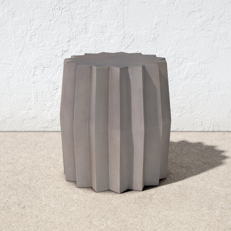 Everett Octagonal Dark Grey Concrete Outdoor Side Table