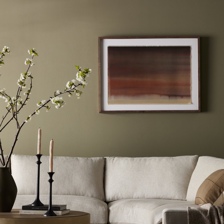 Large Red and Brown Abstract Canvas Landscape Painting