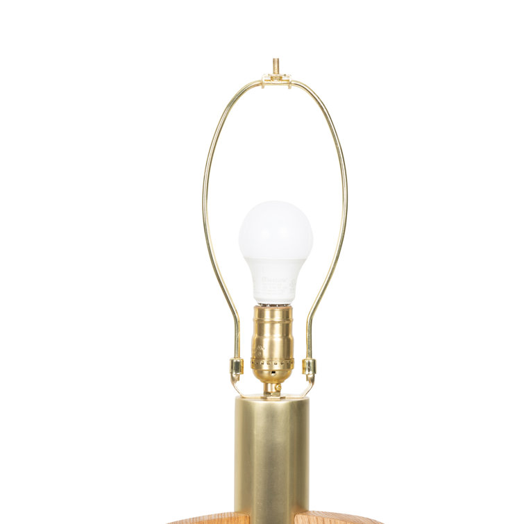 Natural Oak Tripod Floor Lamp with White Shade