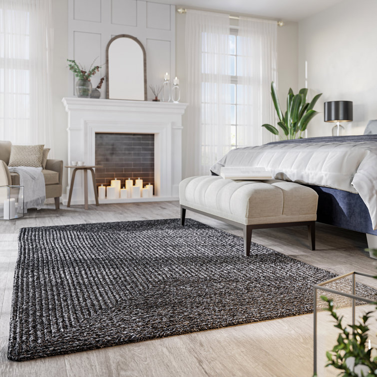 Charcoal Braided Synthetic 5' x 8' Indoor/Outdoor Area Rug