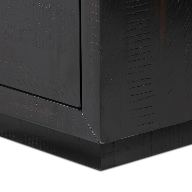 Suki Black 3-Drawer Nightstand with Metal Handles