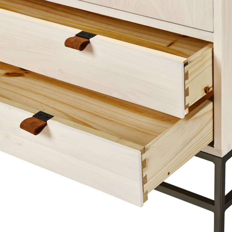 Dove Poplar Solid Wood Storage Cabinet with Metal Legs