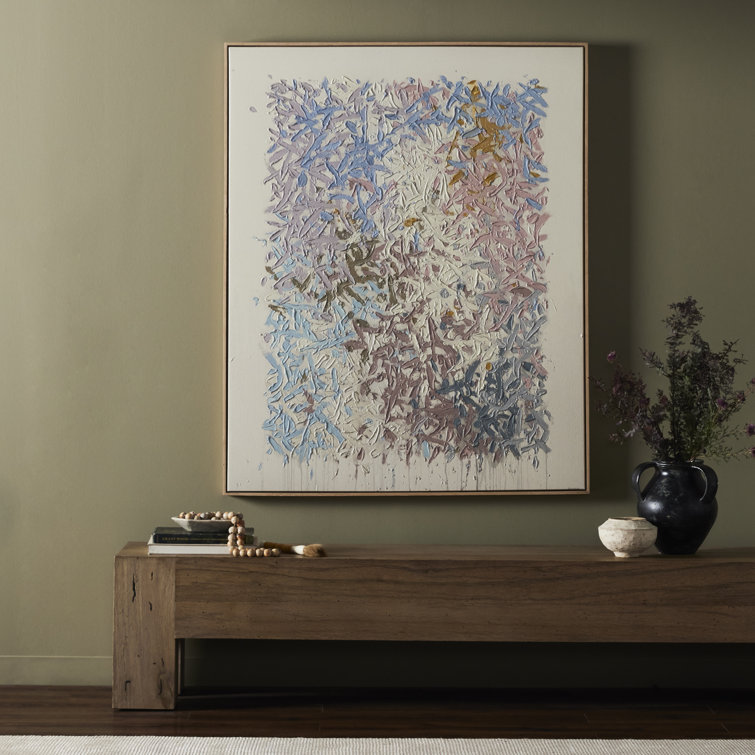 Tyler Guinn Blue and Pastel Abstract Canvas Wall Art 60"