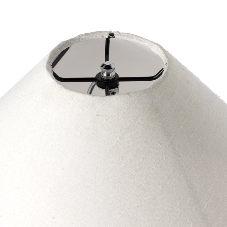 Rustic Brown Ceramic Table Lamp with Linen Shade