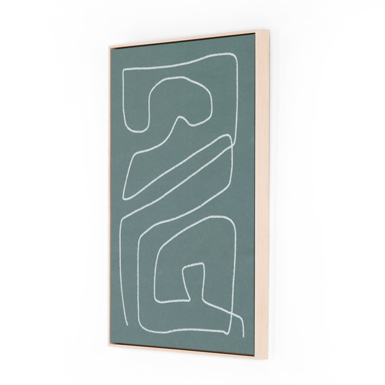 Large Gray and White Abstract Canvas Print Set with Maple Frame