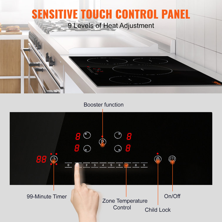 VEVOR 30'' Black Stainless Steel 4 Burner Induction Cooktop