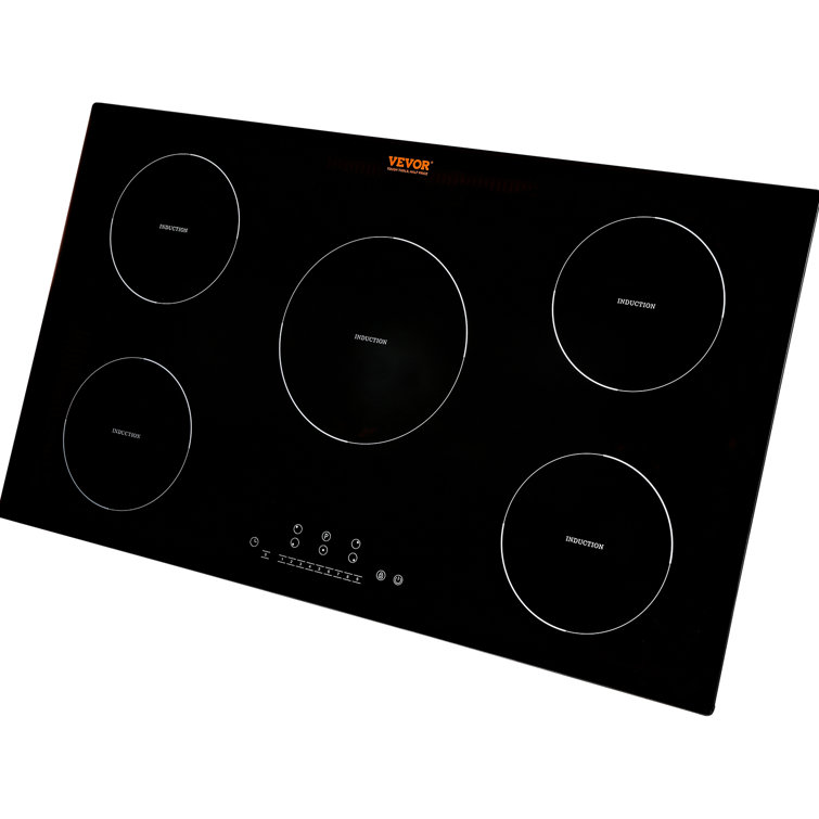 VEVOR 36" Black Ceramic 5 Burner Induction Cooktop