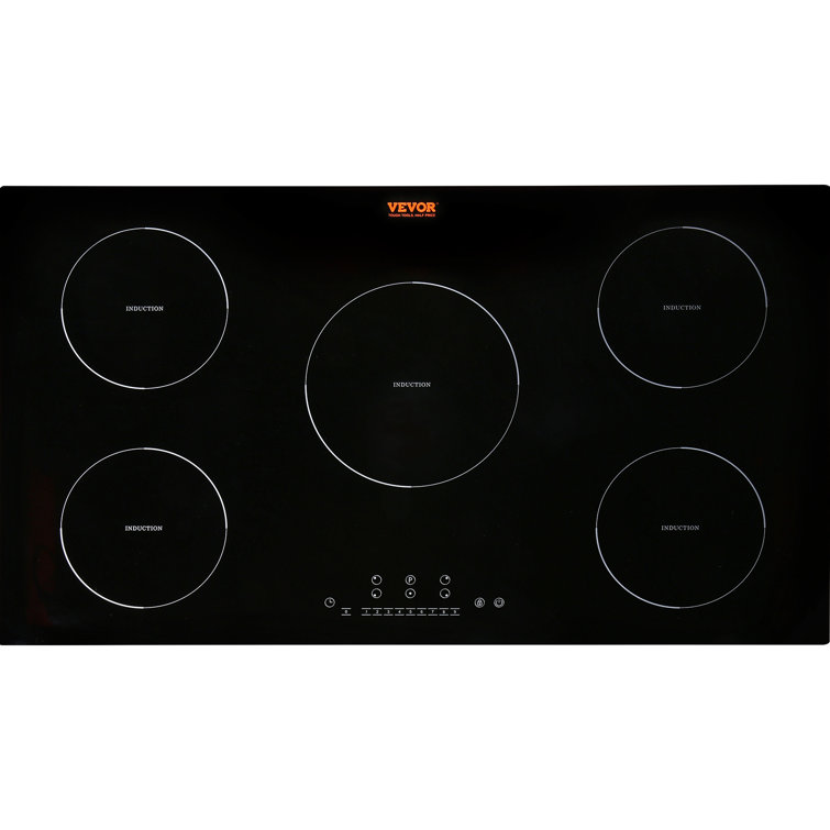 VEVOR 36" Black Ceramic 5 Burner Induction Cooktop