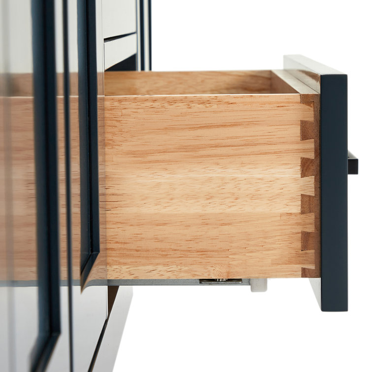 Midnight Blue Hardwood Freestanding Double Bathroom Vanity