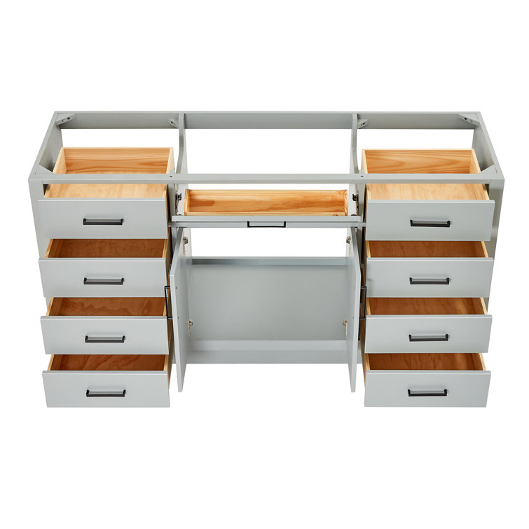 Hepburn 66" Gray Pine Single Freestanding Vanity Base