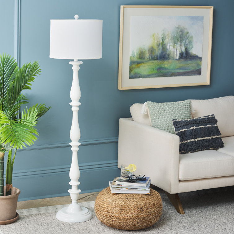 Bessie 62'' White Traditional Candlestick Floor Lamp