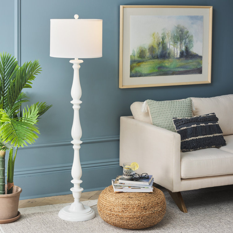 Bessie 62'' White Traditional Candlestick Floor Lamp