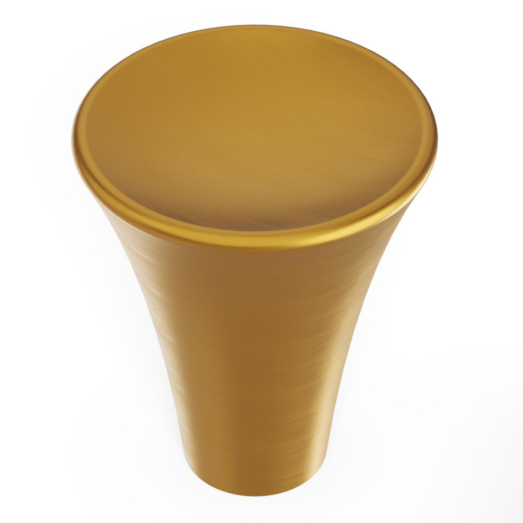 Brushed Golden Brass Conical Cabinet Knob 10-Pack