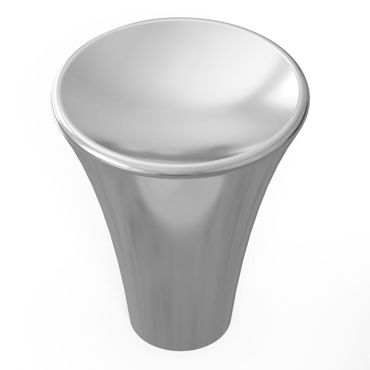 Chrome Polished Round Conical Knob with Mounting Hardware