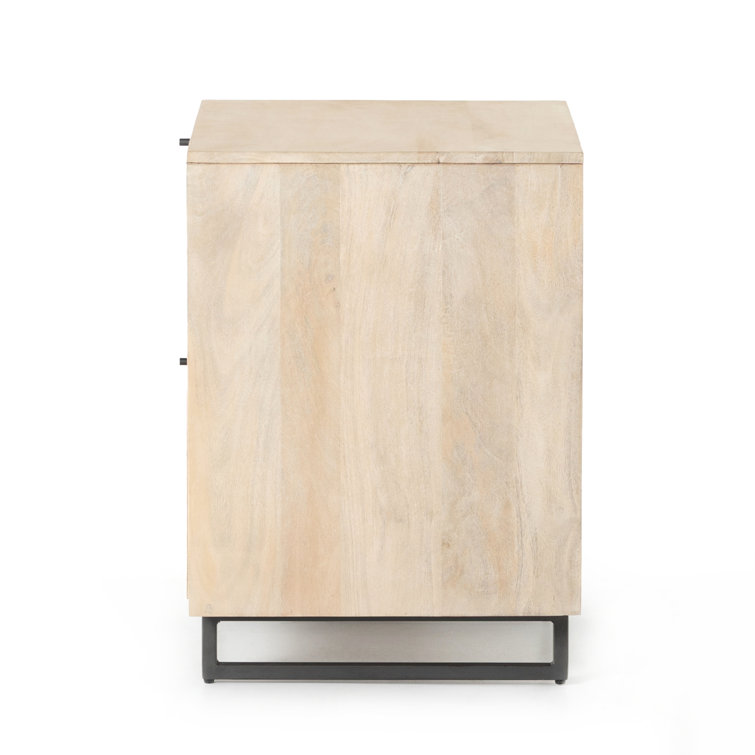 Contemporary Yellow Mango & Cane 2-Drawer Filing Cabinet