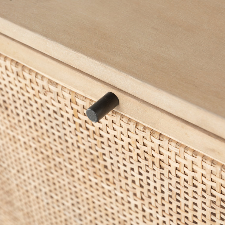 Contemporary Yellow Mango & Cane 2-Drawer Filing Cabinet