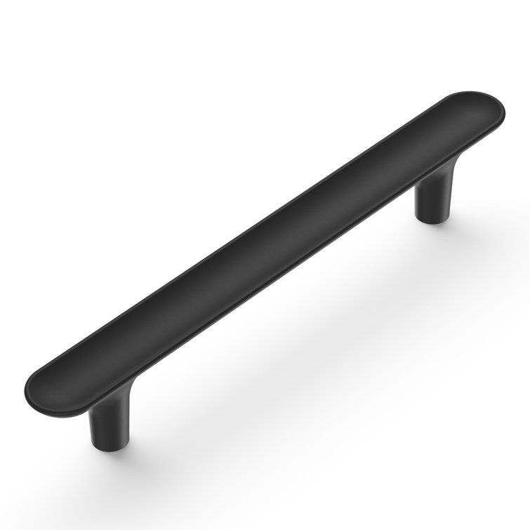 Matte Black Solid Core Kitchen Cabinet Handles, 5-1/16"