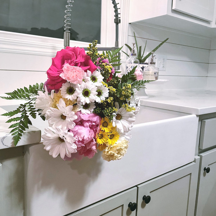 Turner Crisp White Fireclay Double Bowl Farmhouse Kitchen Sink