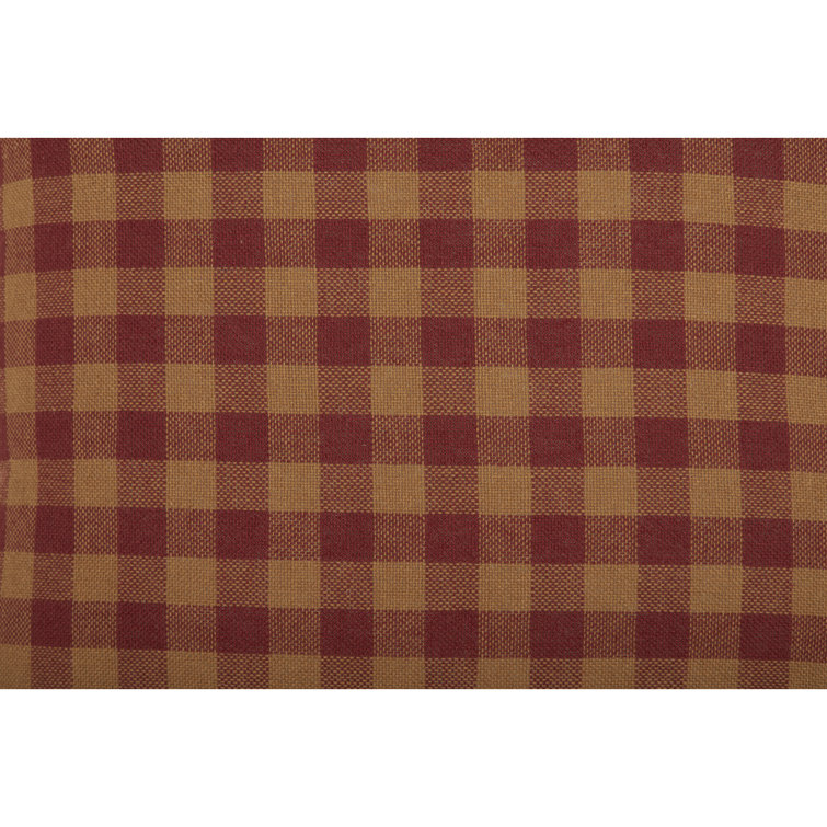Burgundy Check Cotton Standard Pillowcase Set of 2