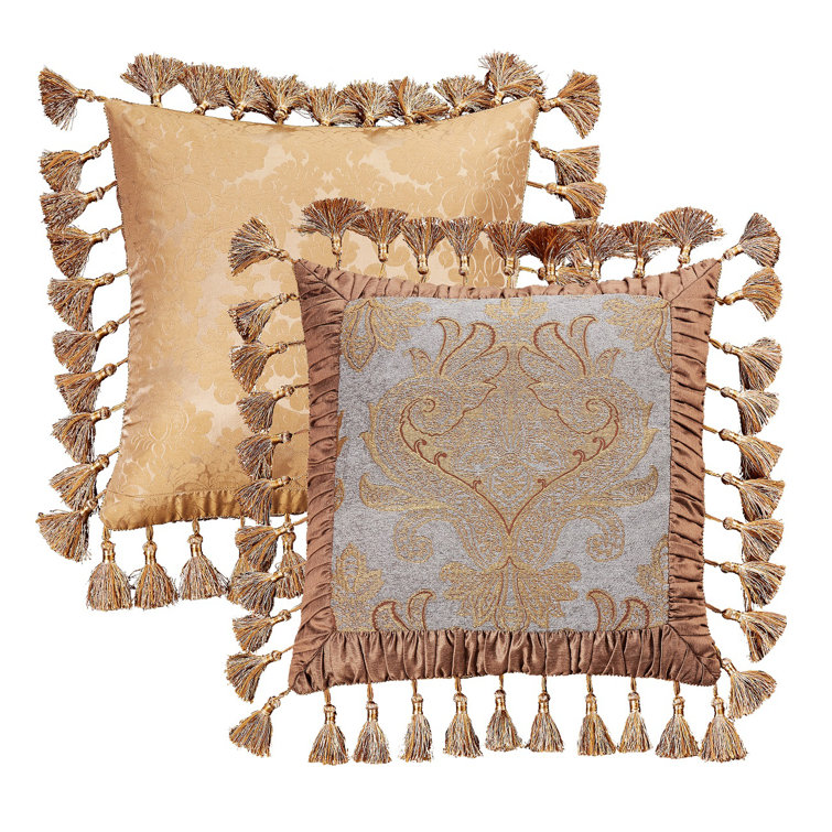 Elizabeth Slate Blue & Golden Brown King Comforter Set - Reversible 13-Piece
