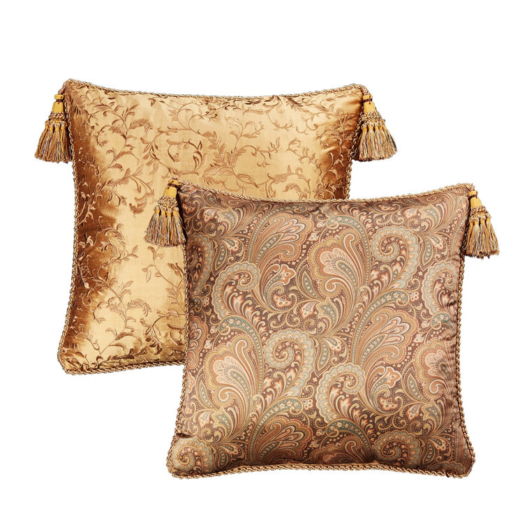 Elizabeth Slate Blue & Golden Brown King Comforter Set - Reversible 13-Piece