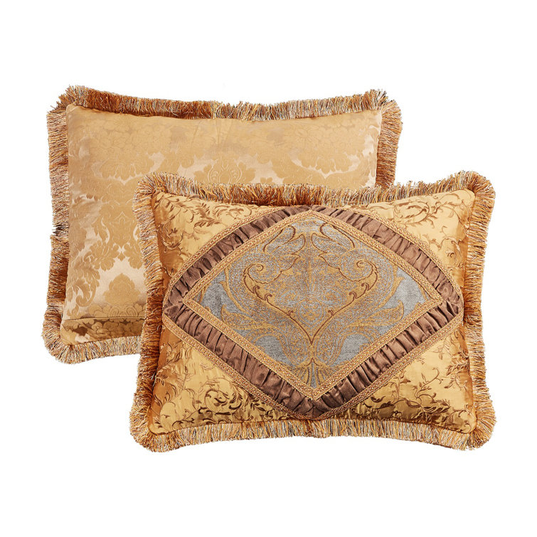 Elizabeth Slate Blue & Golden Brown King Comforter Set - Reversible 13-Piece