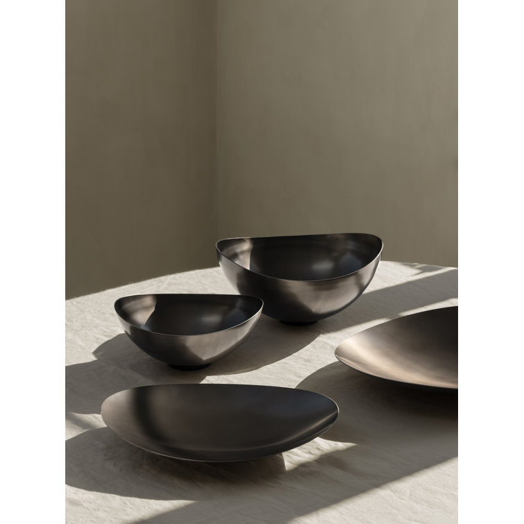 Burnished Stainless Steel Decorative Bowl