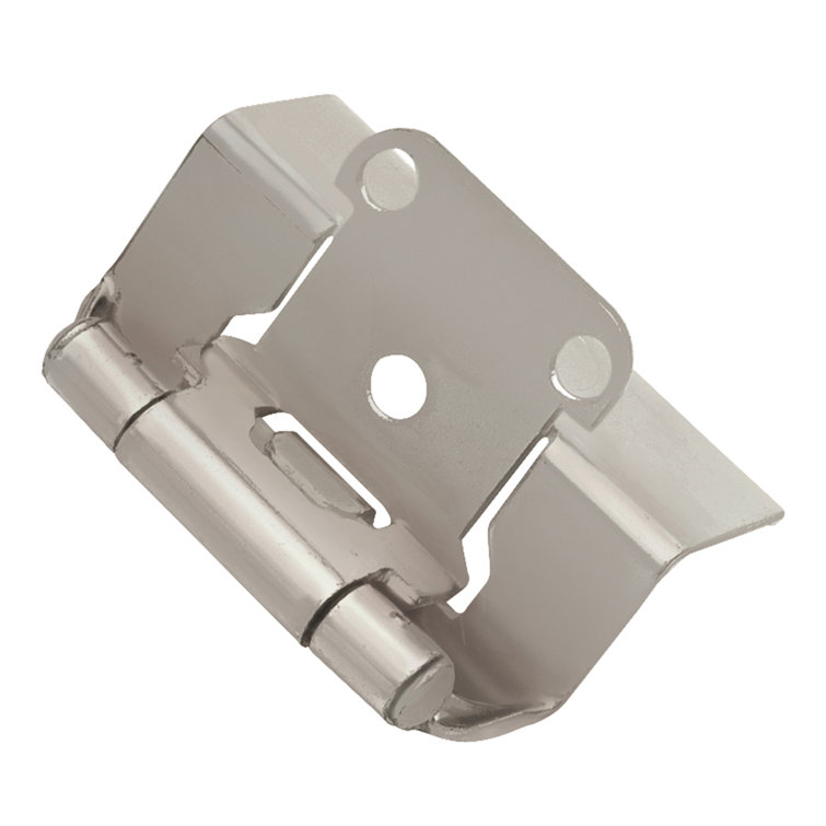 Satin Nickel Semi-Concealed Full Wrap Cabinet Hinges 20-Pack