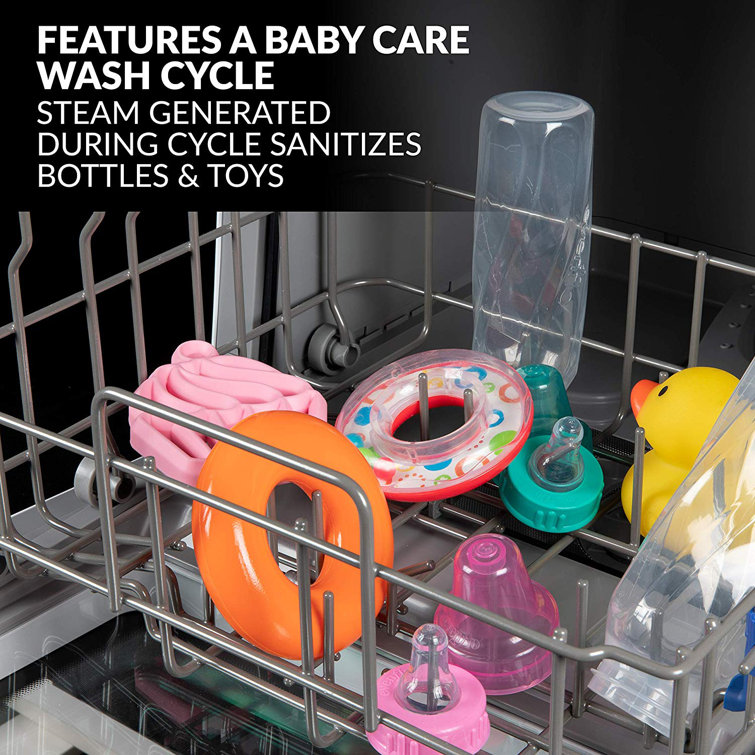 Compact White Portable Countertop Dishwasher with Built-In Water Tank