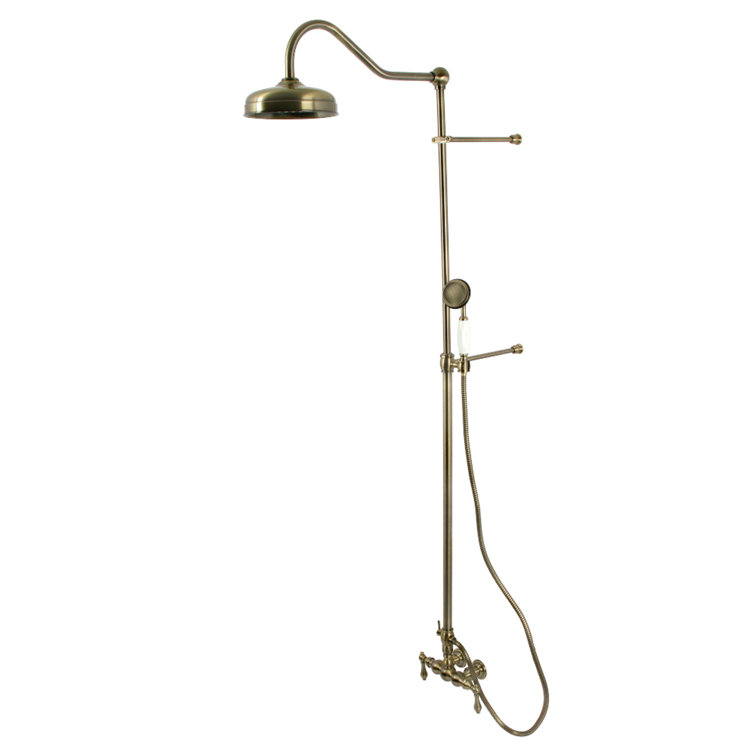 Kingston Brass Vintage Tub Wall Mount Rain Drop Shower System with Hand Shower