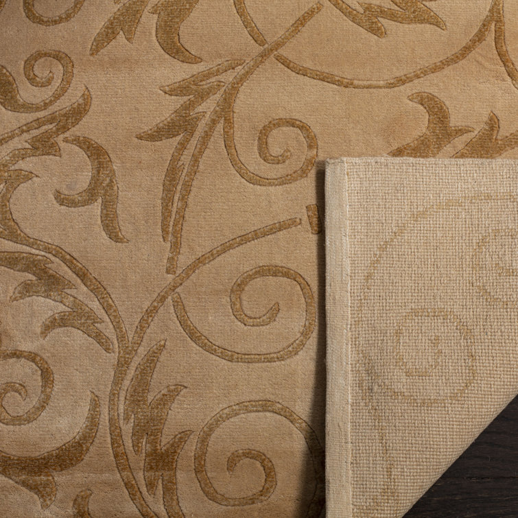 Eco-Friendly Ivory Wool & Silk 6' x 9' Hand-Knotted Area Rug