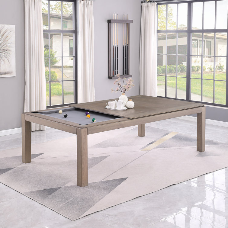 Olivia Graywash Ash 8ft Pool Table with Powder Blue Felt