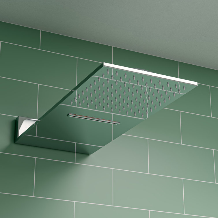 Polished Chrome Square Wall Mounted Rain Shower Head