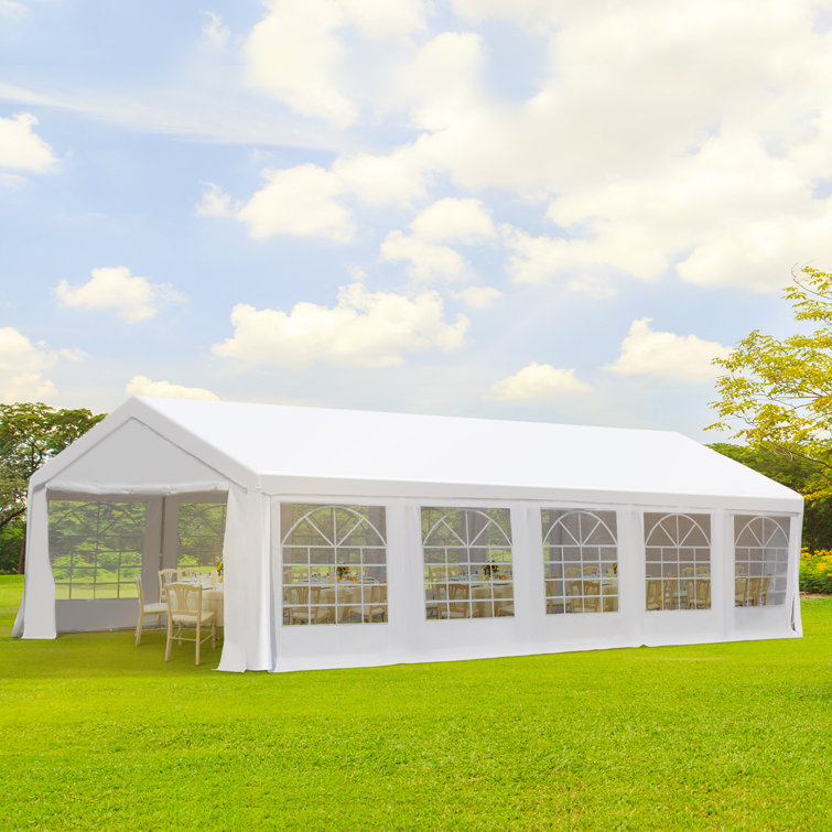 Outsunny White 16' x 32' Heavy Duty Party Tent with Removable Sidewalls