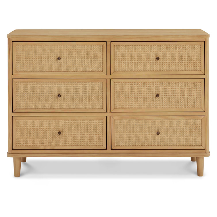 Honey Cane 6-Drawer Dresser with Soft Close Ball Bearing Glides