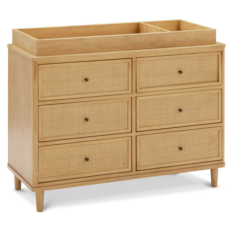 Honey Cane 6-Drawer Dresser with Soft Close Ball Bearing Glides