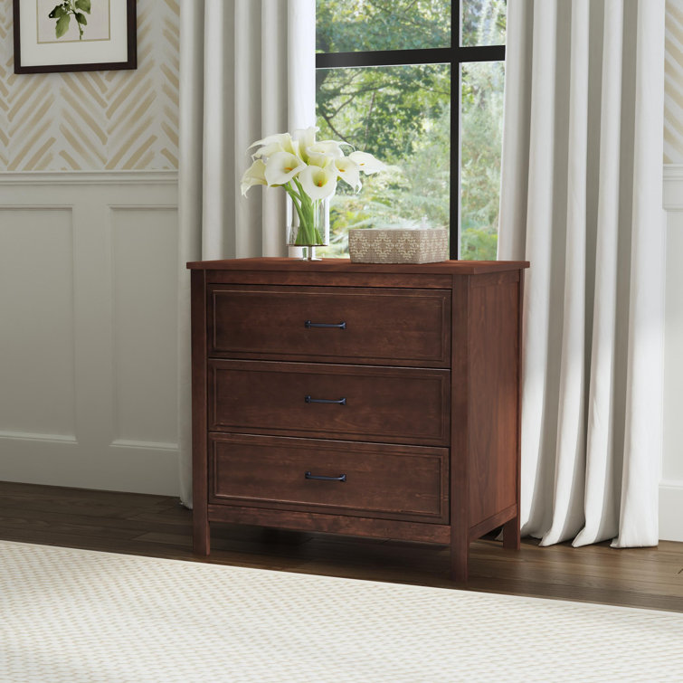 Espresso Solid New Zealand Pine 3-Drawer Nursery Dresser