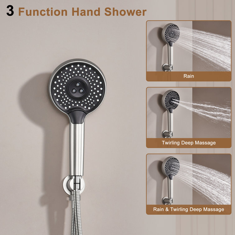 Brushed Nickel Multi-Head Thermostatic Rain Shower System