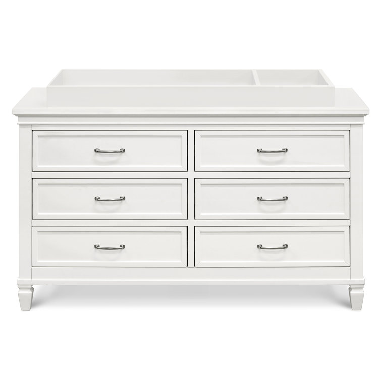 Elegant French Country Warm White 6-Drawer Nursery Dresser