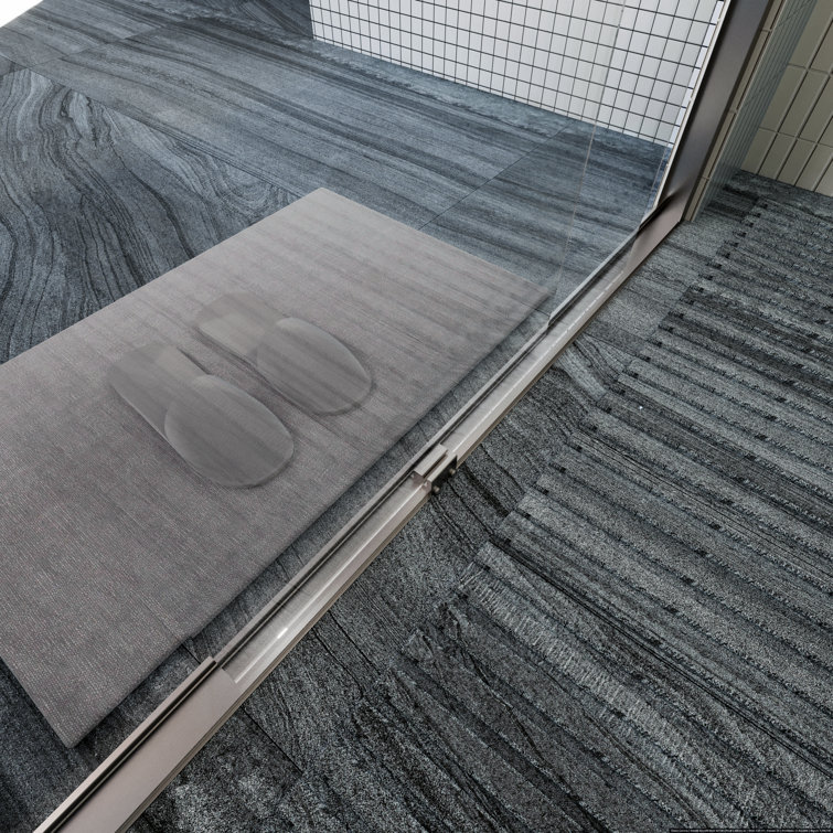 Nickel Framed Double Sliding Shower Door with Clear Glass Panels