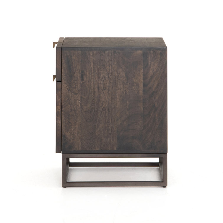 Fallon Vintage Brown 2-Drawer Legal Filing Cabinet with Iron Base