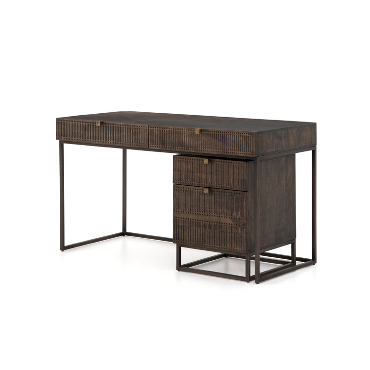 Fallon Vintage Brown 2-Drawer Legal Filing Cabinet with Iron Base