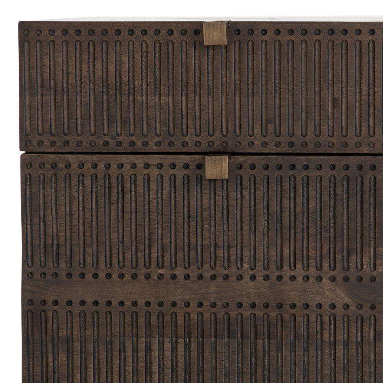 Fallon Vintage Brown 2-Drawer Legal Filing Cabinet with Iron Base