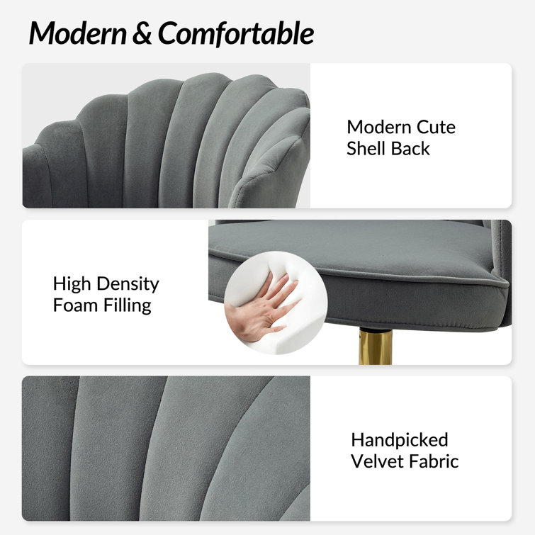 Belanda 23'' W Modern VelvetTask Chair with Tufted Back