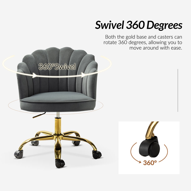 Belanda 23'' W Modern VelvetTask Chair with Tufted Back