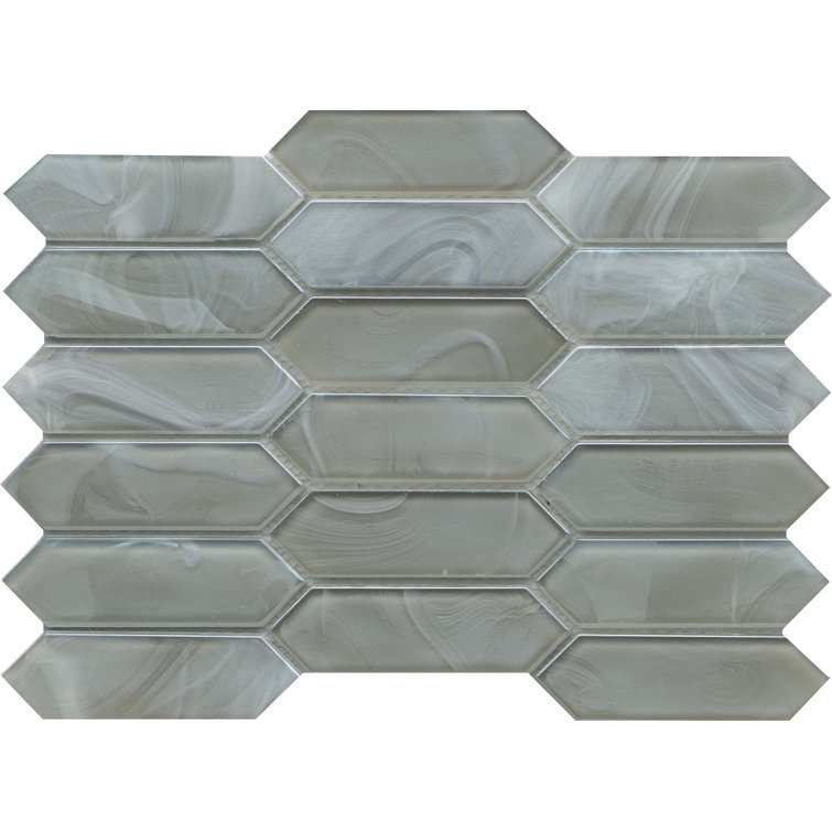 Silver 10" x 14" Glass Honeycomb Mosaic Tile