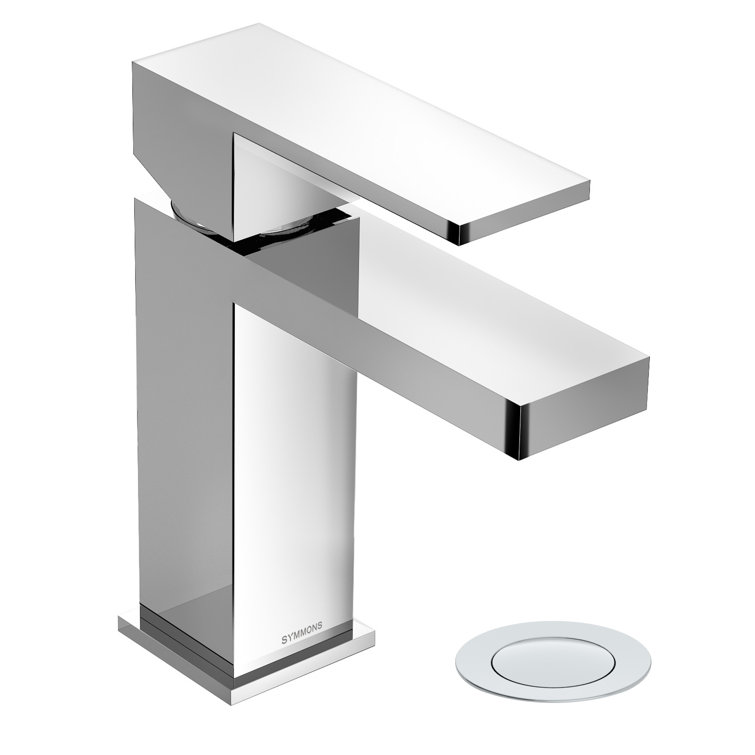 Polished Chrome Single-Handle Bathroom Faucet with Push Pop Drain