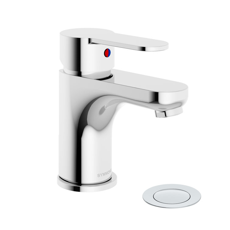 Polished Chrome Single-Handle Bathroom Faucet with Push Pop Drain