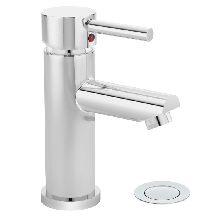 Dia Polished Chrome Single Handle Bathroom Faucet with Push Pop Drain