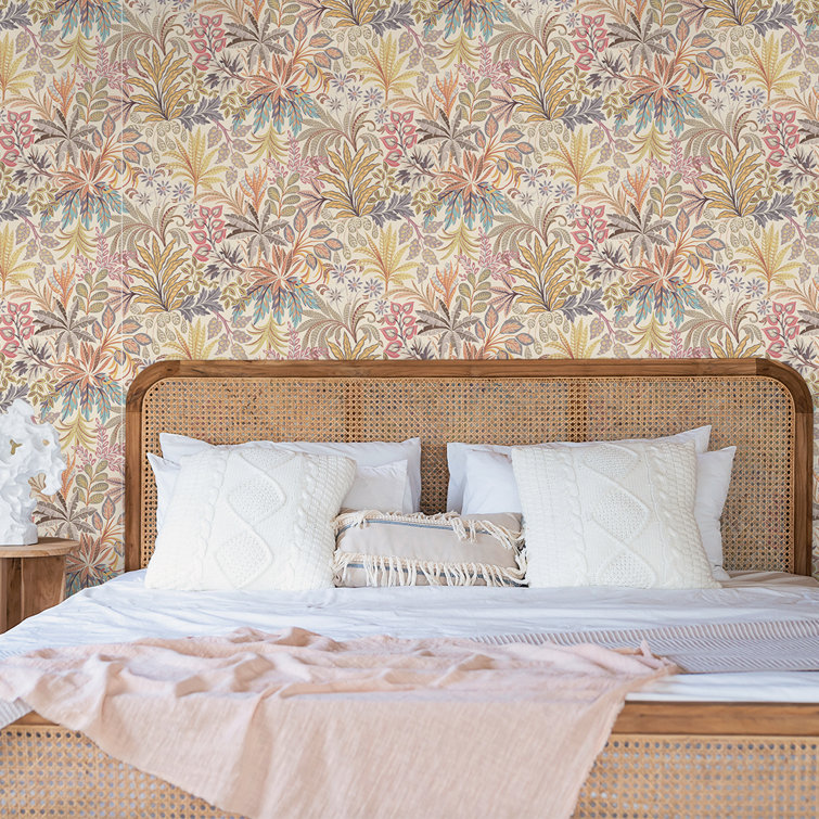 Floral Botanical Multicolor Vinyl Peel and Stick Wallpaper